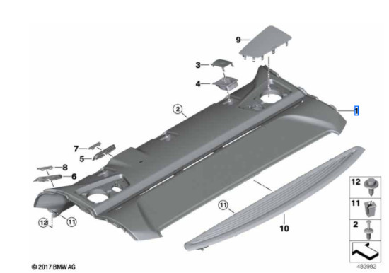 Plage arrière pour BMW Série 5 F10