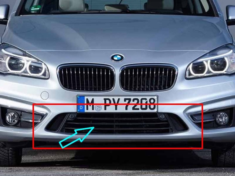 Grille de pare-chocs centrale fermée (Sport Line) pour BMW Série 2 Active Tourer F45 Gran Tourer F46