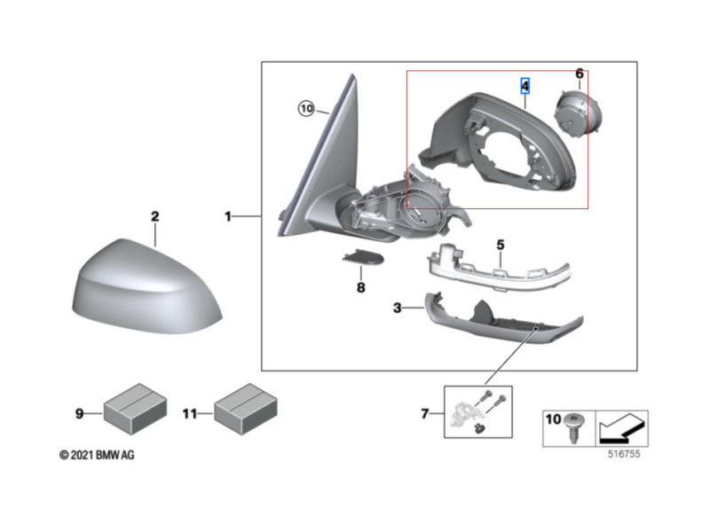 Anneau de fixation de rétroviseur BMW IX3