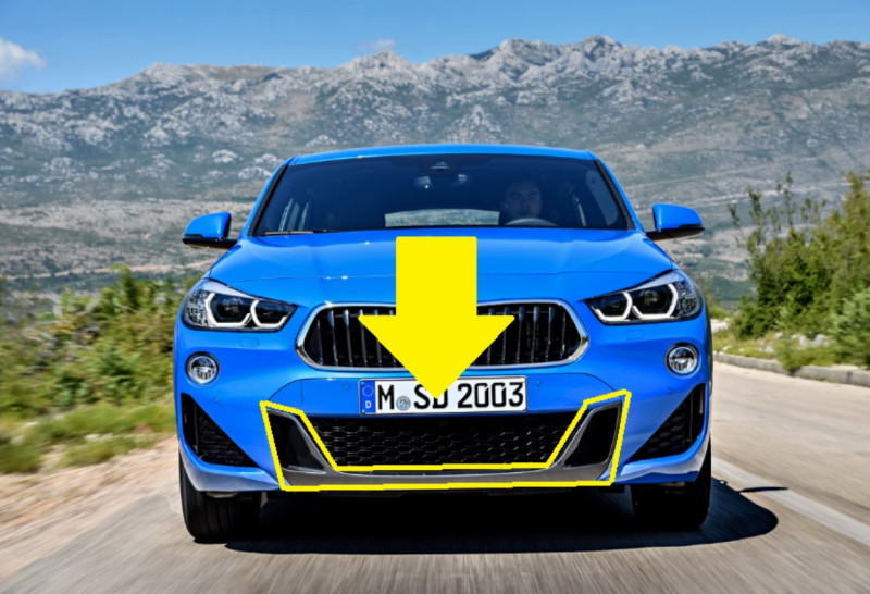 Revêtement pare-chocs, inférieur, peint (MSP) pour BMW X2 F39