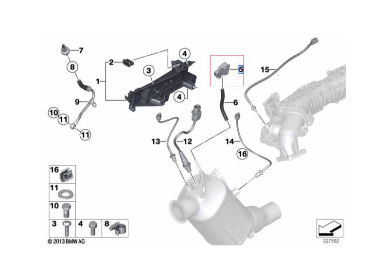 Capteur De Pression Des Gaz D'échappement Pour BMW X3 X5 X6 X1 - Réf NTY ECS-BM-002