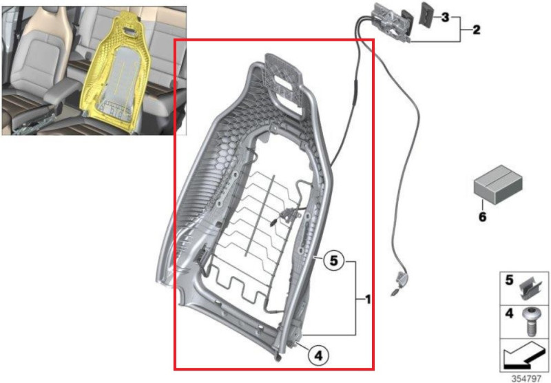 Ensemble cadre de dossier électrique (coté au choix) pour BMW i3