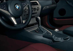Pommeau de sélecteur de boîte automatique gainé cuir avec insert décoratif BMW Série 5 E60 E61