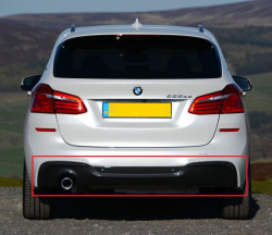 Diffuseur de pare-chocs arrière (Pack M) pour BMW Série 2 Active Tourer LCI F45