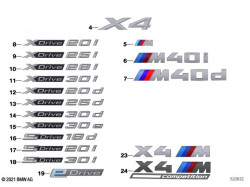 Logo de porte / Hayon BMW X4 F26 G02