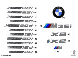 Logo de porte / hayon BMW X2 F39 U10