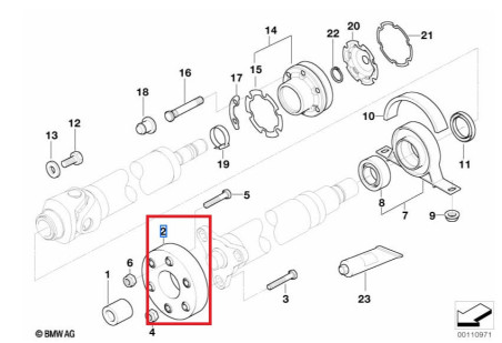 Silentbloc (Flector) De L'Arbre De Transmission Pour BMW 3 (E46) 318 D 116ch - FKK Réf. 708344