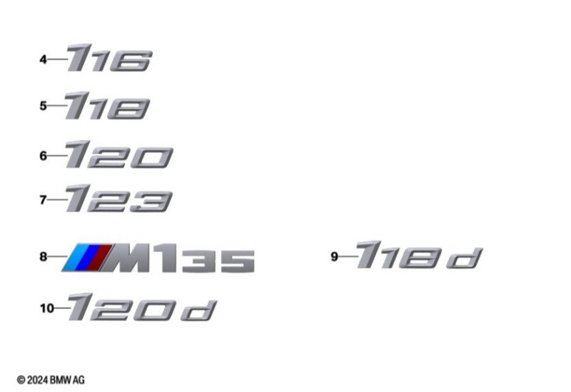 Logo arrière au choix pour BMW Série 1 F70