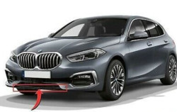 Baguette protection bouclier avant centre (LUXURY/SPORT) noir brillant BMW Série 1 F70