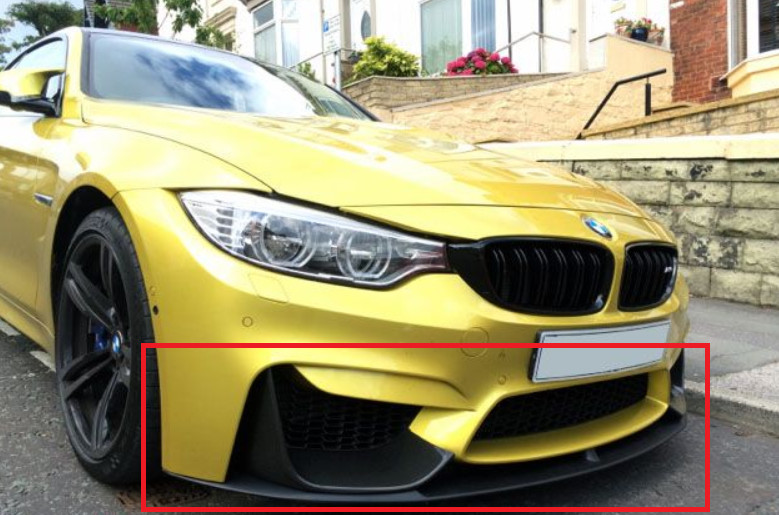 Sabot avant noir mat et carbone (M Performance) pour BMW M3 F80