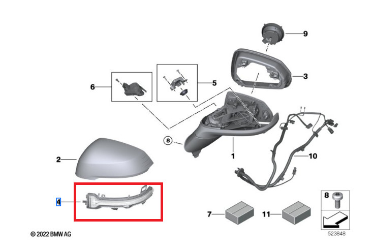Lentille Clignotant LED Séquentiel Dynamique Pour BMW Série 3 5 6 7 8 - Jaune