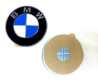 Plaquettes BMW + feuille autocollante (X4) (D 64,5mm) pour enjoliveur de BMW Série 1 E81 E82 E87 E88