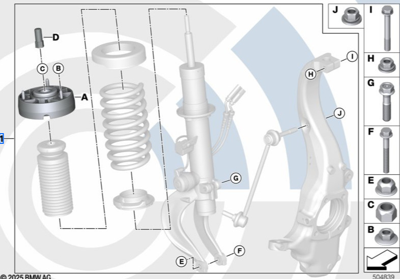 Kit de réparation palier-support avant pour BMW X3 G01