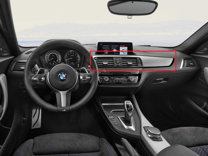 Placage tableau de bord alu poli (schwarz glanz) pour BMW Série 1 F20 F21 LCI (phase 2)