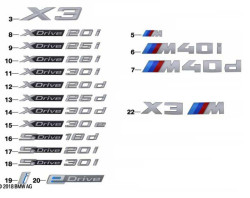 Logo de hayon BMW X3 E83 F25 G01