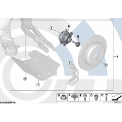 Kit réparation roulement de roue ARRIERE pour BMW X3 G01 X4 G02