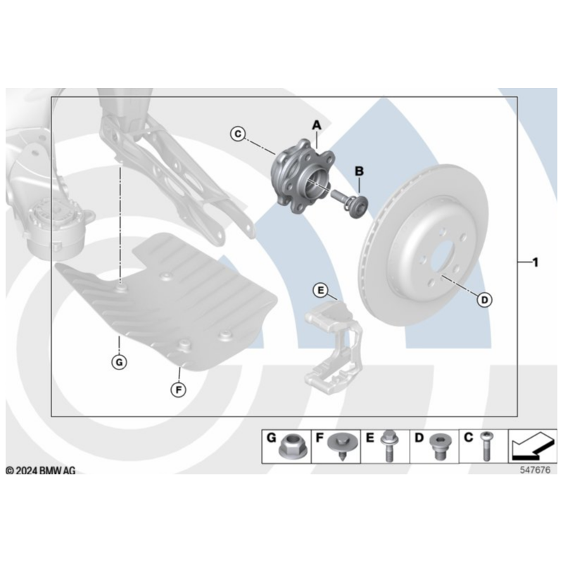 Kit réparation roulement de roue ARRIERE pour BMW X3 G01 X4 G02