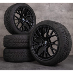 Roues complètes hiver 20" style 911 Jet Black (255/45R20 105V) pour BMW Série 7 G70 et i7 G70