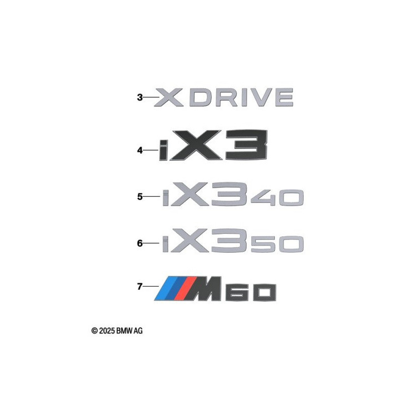 Logo ARRIERE au choix pour BMW iX3 NA5